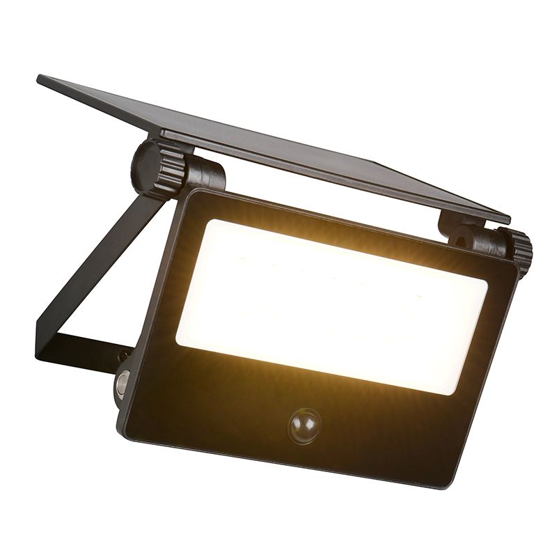 Čierne solárne vonkajšie nástenné svietidlo moderné, Mihriban, 18 W, LED white switch, IP54
