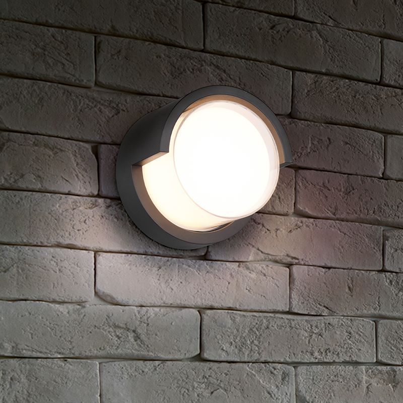 Čierne vonkajšie svietidlo plastové, Riekje, 8 W, LED 3000 K, IP54
