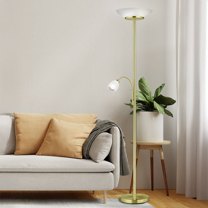 Mosadzná stojaca lampa na čítanie moderná, Larry