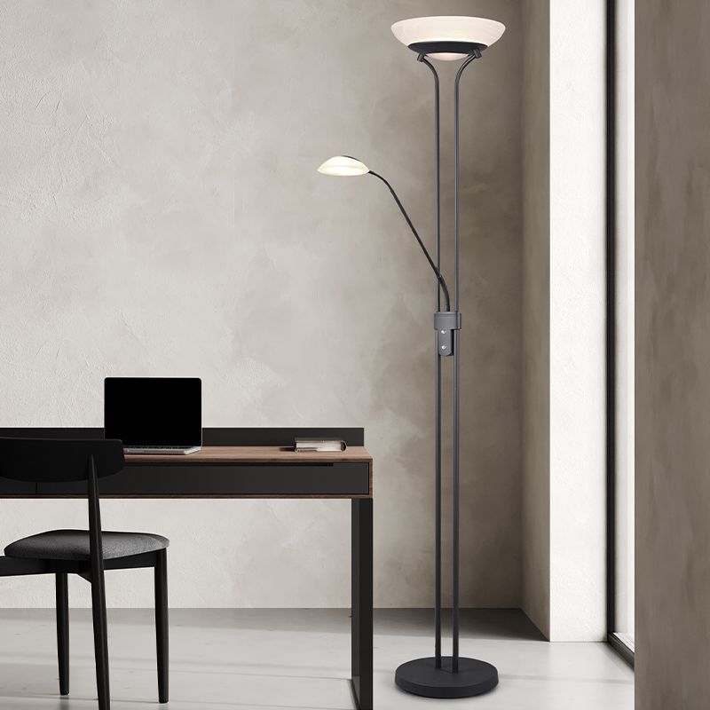 Čierna stojaca lampa na čítanie moderná, Fredrika, 27 W, LED 3000 K, s dotykovým stmievačom