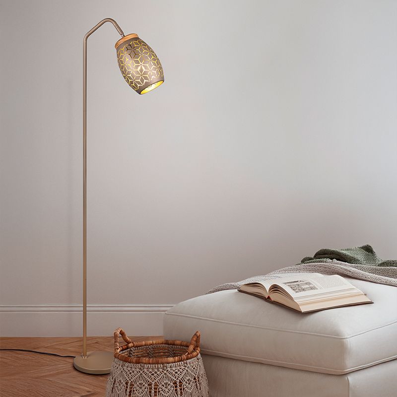 Hnedá stojaca lampa moderná, Delana, s vypínačom