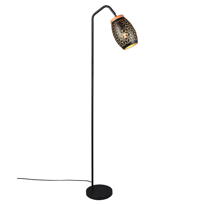 Čierna stojaca lampa moderná, Delana, s vypínačom