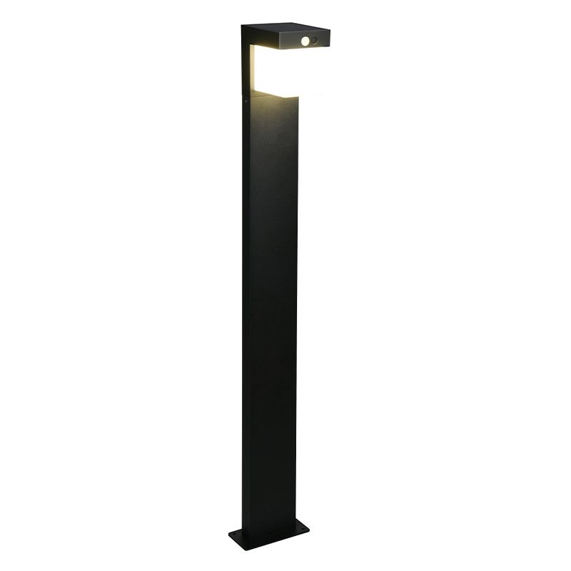 Čierny solárny záhradný stĺpik moderný, Kadija, 5,5 W, LED 4000 K, IP44