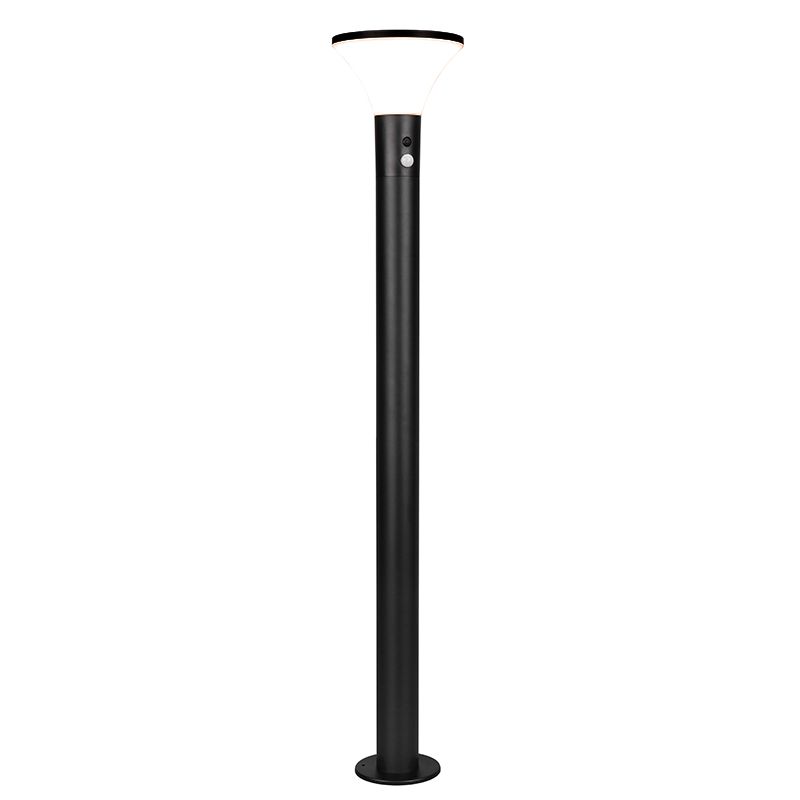 Čierny solárny záhradný stĺpik moderný, Nebahat, 3 W, LED 4000 K, IP44