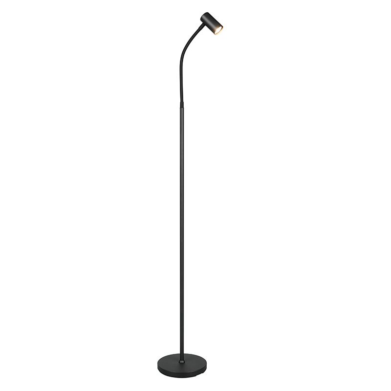 Čierna stojaca lampa moderná, Suradj, s vypínačom