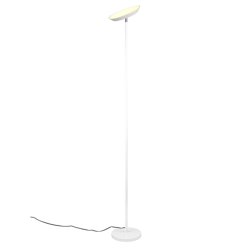 Biela stojaca lampa moderná, Shahid, 17 W, LED nastaviteľný od teplej po studenú bielu, s dotykovým stmievačom