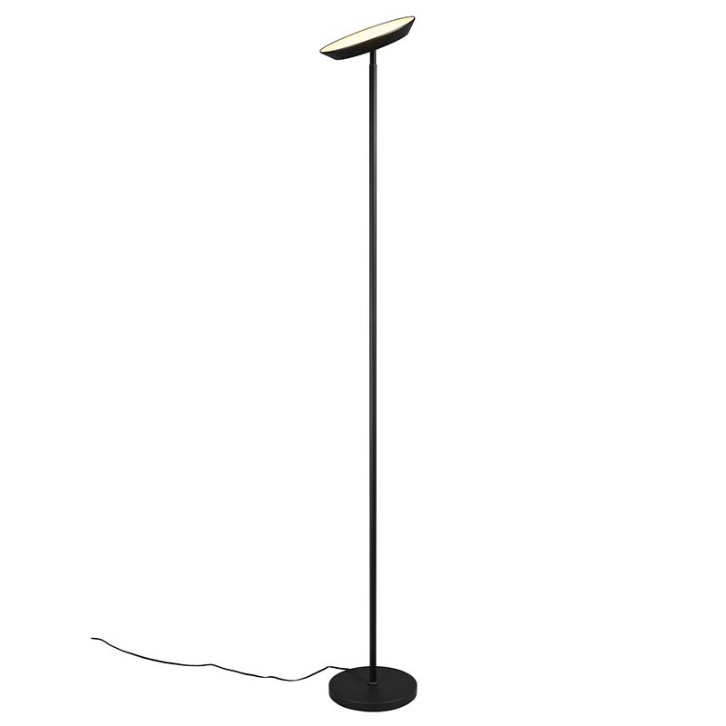 Čierna stojaca lampa moderná, Shahid, 17 W, LED nastaviteľný od teplej po studenú bielu, s dotykovým stmievačom
