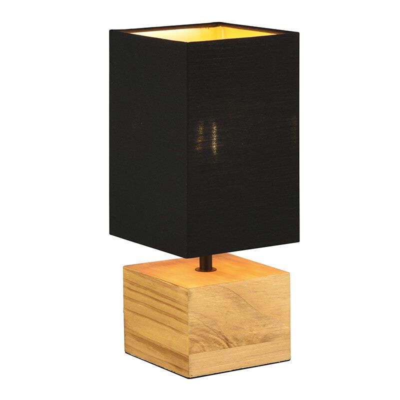 Hnedá stolová lampa drevená, Job, s vypínačom