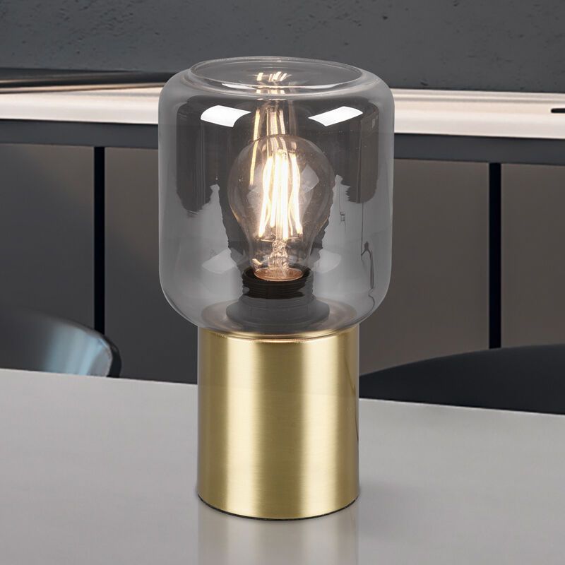 Mosadzná stolová lampa moderná, Gail, s vypínačom