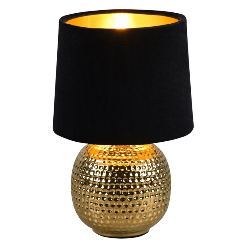 Keramická stolová lampa zlatá, Jorre, s vypínačom Keramická stolová lampa zlatá, Jorre, s vypínačom