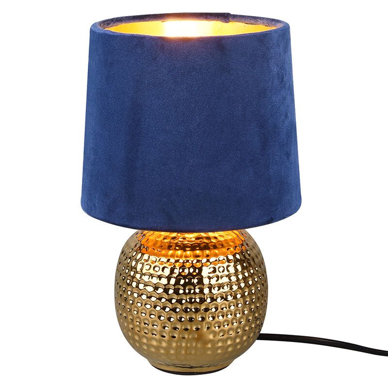 Keramická stolová lampa zlatá, Jorre, s vypínačom Keramická stolová lampa zlatá, Jorre, s vypínačom