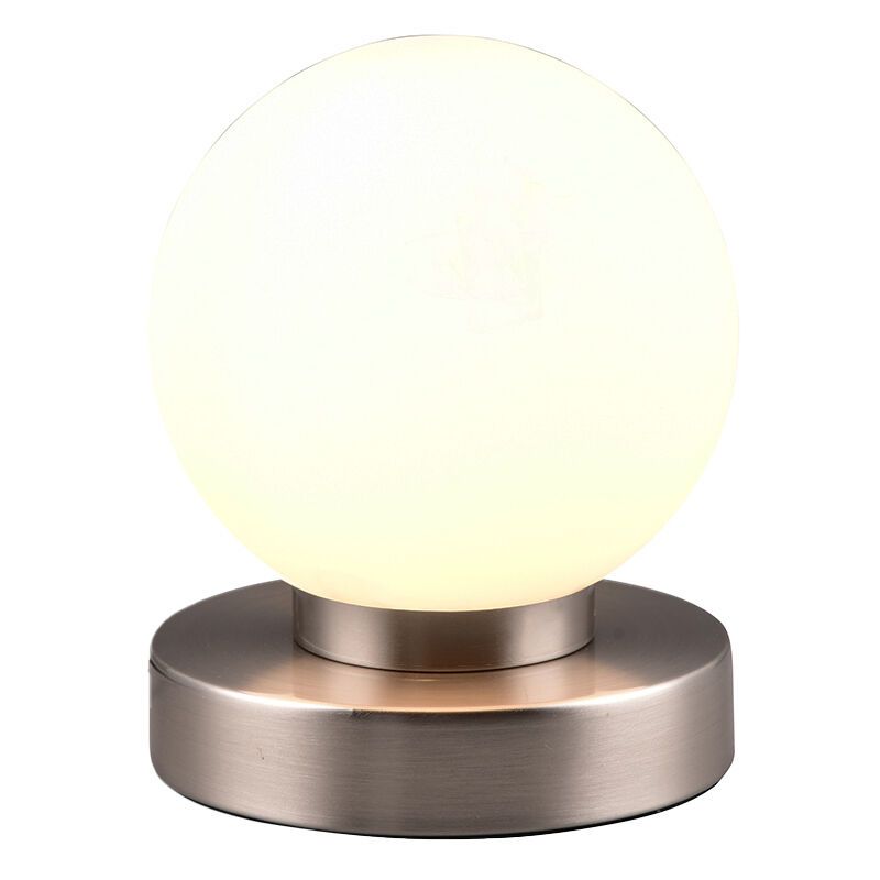 Niklová stolová lampa kovová, Serdal, s vypínačom