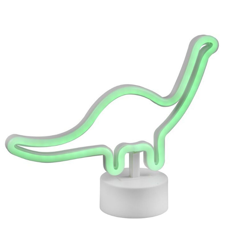 Biela stolná lampa do detskej izby plastová, Dino, 2 W, LED 3000 K, s vypínačom