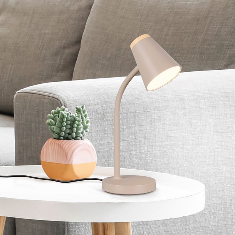 Hnedá stolová lampa moderná, Rahul, 4,5 W, LED 3000 K, s vypínačom