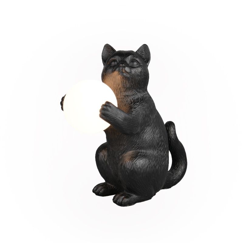 Čierna stolová lampa moderná, Gatto, s vypínačom