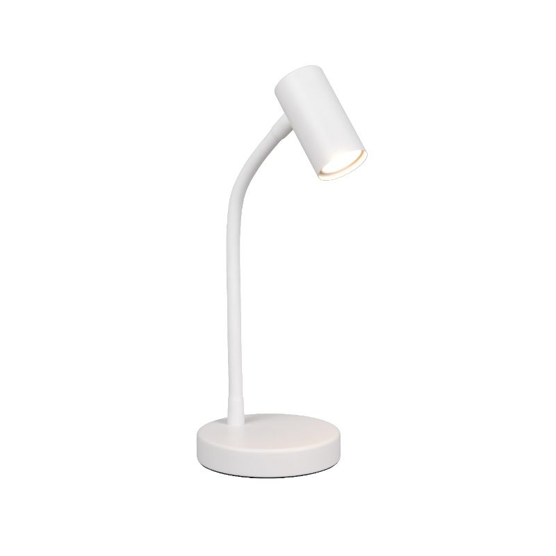 Biela stolová lampa moderná, Suradj, s vypínačom