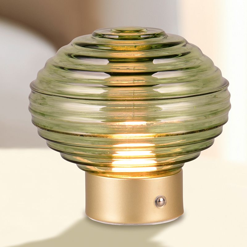 Mosadzná nabíjateľná stolová lampa retro, Walid, 2 W, LED 3000 K, s dotykovým stmievačom