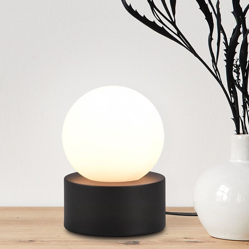 Čierna stolová lampa moderná, Mirjam, s vypínačom
