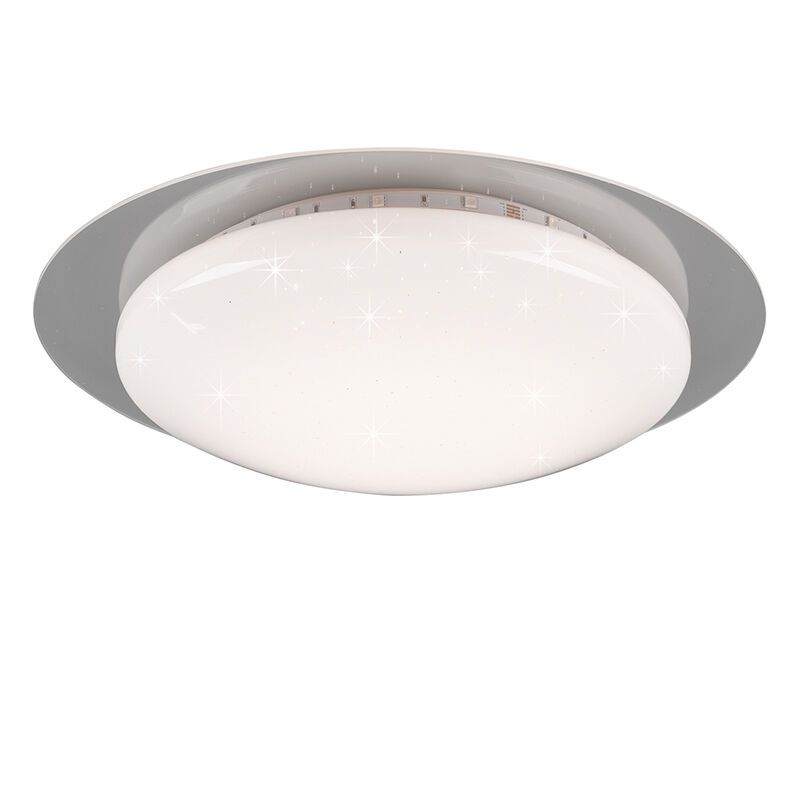 Biela stropná lampa moderná, Suzy, 13 W, LED RGBW, s diaľkovým ovládačom