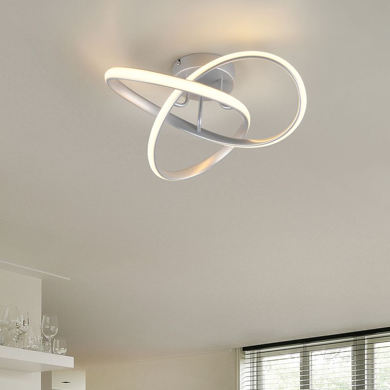 Strieborné stropné svietidlo dizajnové, Suat, 15 W, LED 3000 K