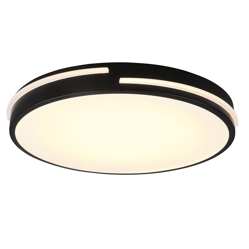 Čierna stropná lampa moderná, Fadi, 24 W, LED nastaviteľný od teplej po studenú bielu, s diaľkovým ovládačom
