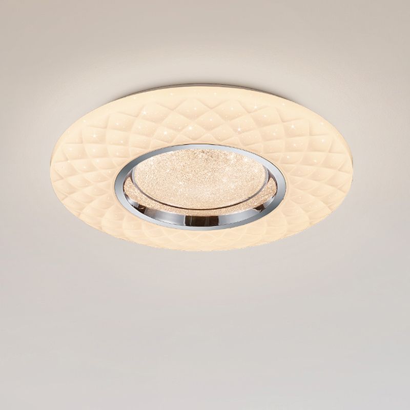 Biela stropná lampa moderná, Neema, 22 W, LED nastaviteľný od teplej po studenú bielu, s diaľkovým ovládačom