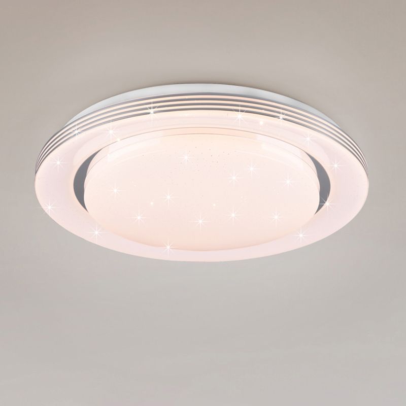 Biela stropná lampa moderná, Alpha, 18 W, LED nastaviteľný od teplej po studenú bielu, s diaľkovým ovládačom