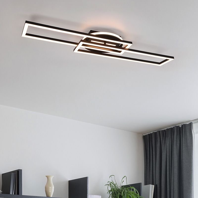 Čierna stropná lampa moderná, Jadon, 30 W, LED nastaviteľný od teplej po studenú bielu Čierna stropná lampa moderná, Jadon, 30 W, LED nastaviteľný od teplej po studenú bielu