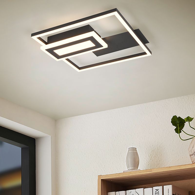 Čierna stropná lampa dizajnová, Shun, 22 W, LED 3000 K Čierna stropná lampa dizajnová, Shun, 22 W, LED 3000 K
