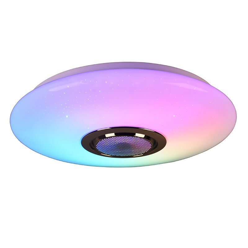 Biela stropná lampa moderná, Birgitta, 15,5 W, LED RGBW, s diaľkovým ovládačom