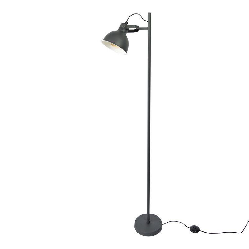 Industriálna stojaca lampa čierna, Belga, s vypínačom