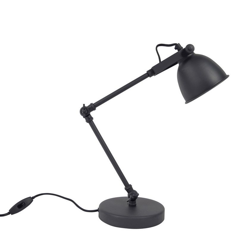 Industriálna stolová lampa čierna, Ferdy, s vypínačom