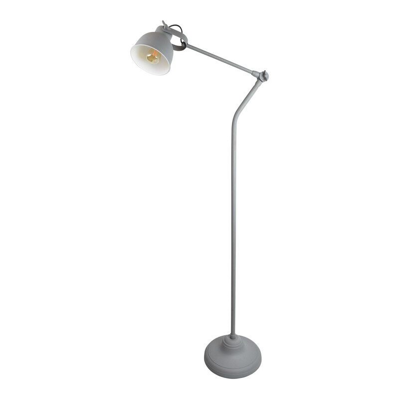 Industriálna stojaca lampa sivá, Redon, s vypínačom