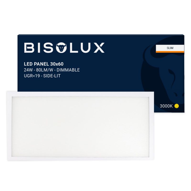 LED panel Bisolux 60x30 cm - 24W - 3000K - stmievateľný - UGR<19 - bočné podsvietenie