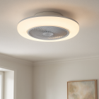 Moderný stropný ventilátor sivý, Gonda, 40W, 3000K LED, s diaľkovým ovládaním