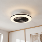 Moderný stropný ventilátor čierny, Hale, 40W, 3000K LED, s diaľkovým ovládaním