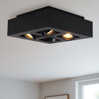 Moderné prisadené stropné svietidlo čierne, Akira