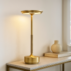 Moderná nabíjateľná stolová lampa zlatá, Arvind, 3 W, LED nastaviteľný od teplej po studenú bielu, s vypínačom