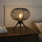 Industriálna stolová lampa čierna, Lieve, s vypínačom
