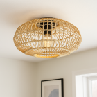 Ratanová stropná lampa hnedá, Emilio