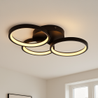 Moderná stropná lampa čierna, Giorgio, 30 W, LED 2700 K, s 3-stupňovým stmievačom