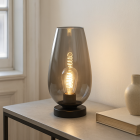Dizajnová stolová lampa sivá, Andy, s vypínačom