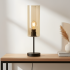 Moderná stolová lampa jantárová, Gaya, s vypínačom