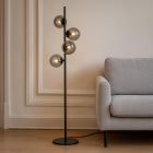 Dizajnová stojaca lampa sivá, Remo, s vypínačom