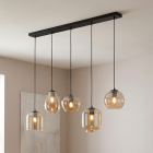 Moderné visiace svietidlo jantárové, Caia