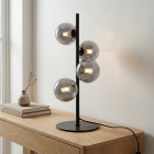 Dizajnová stolová lampa sivá, Remo, s vypínačom