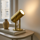 Moderná nabíjateľná stolová lampa mosadzná, Elko, 2 W, LED 3000 K, s vypínačom