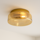 Dizajnová stropná lampa jantárová, Byron