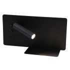 Moderné nástenné svietidlo čierne, Stanley, 10 W, LED 4000 K, s vypínačom