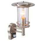 Kovové vonkajšie nástenné svietidlo so senzorom pohybu chrómové, Shamayra, IP44
